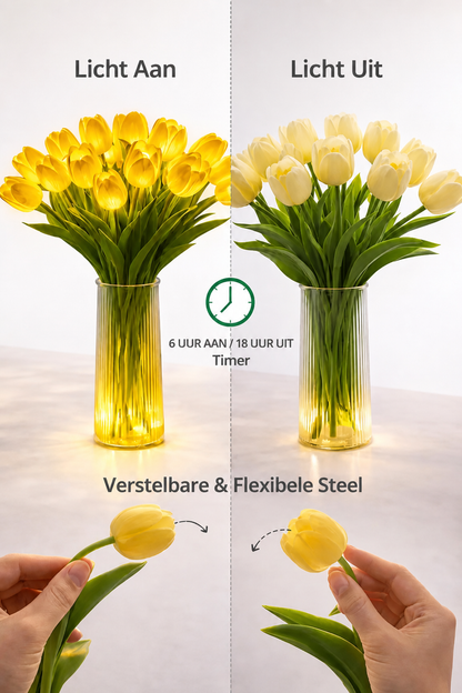 Romantische LED Tulpenlamp - Sfeervol Nachtlampje - Kunstbloemen met Licht - Decoratie
