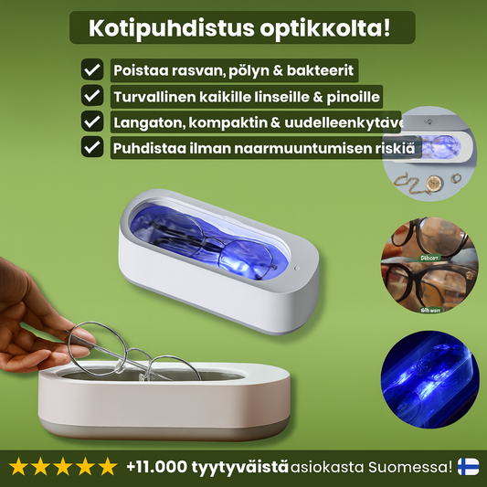 Ultraääninen silmälasien ja korujen puhdistuslaite