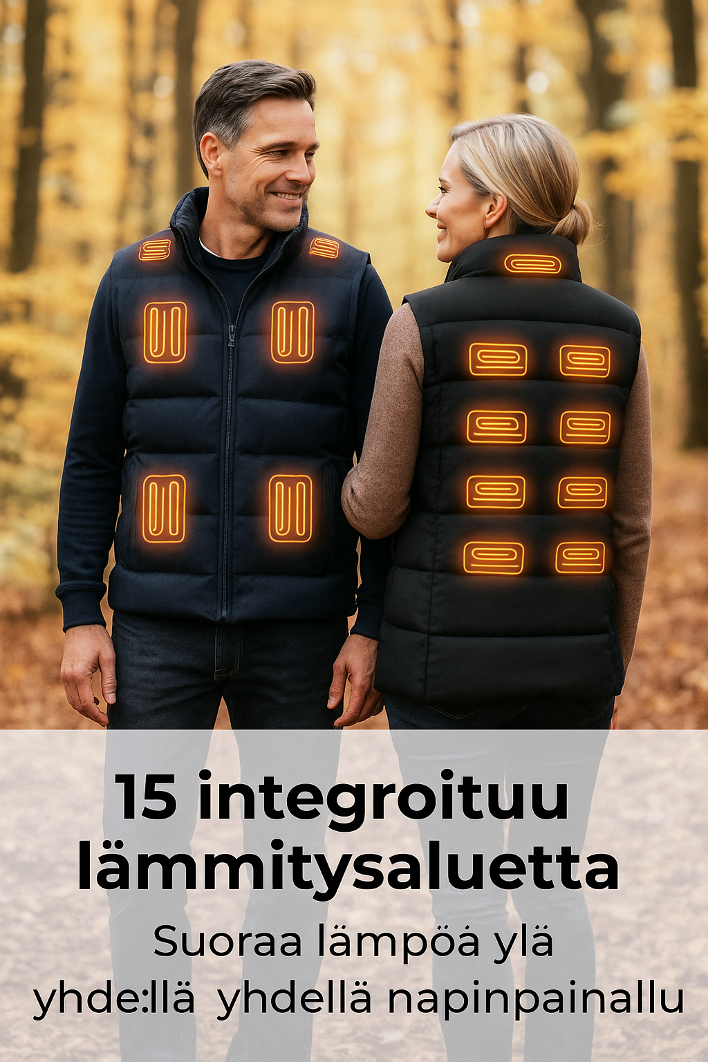 Ladattava lämmitettävä liivi (USB-liitännällä)