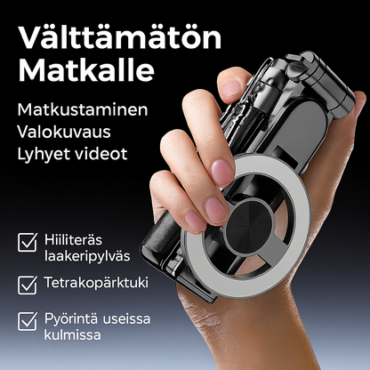 Uusi 4-in-1 magneettinen mini-selfiekeppi – monitoiminen 360° kääntyvällä päällä