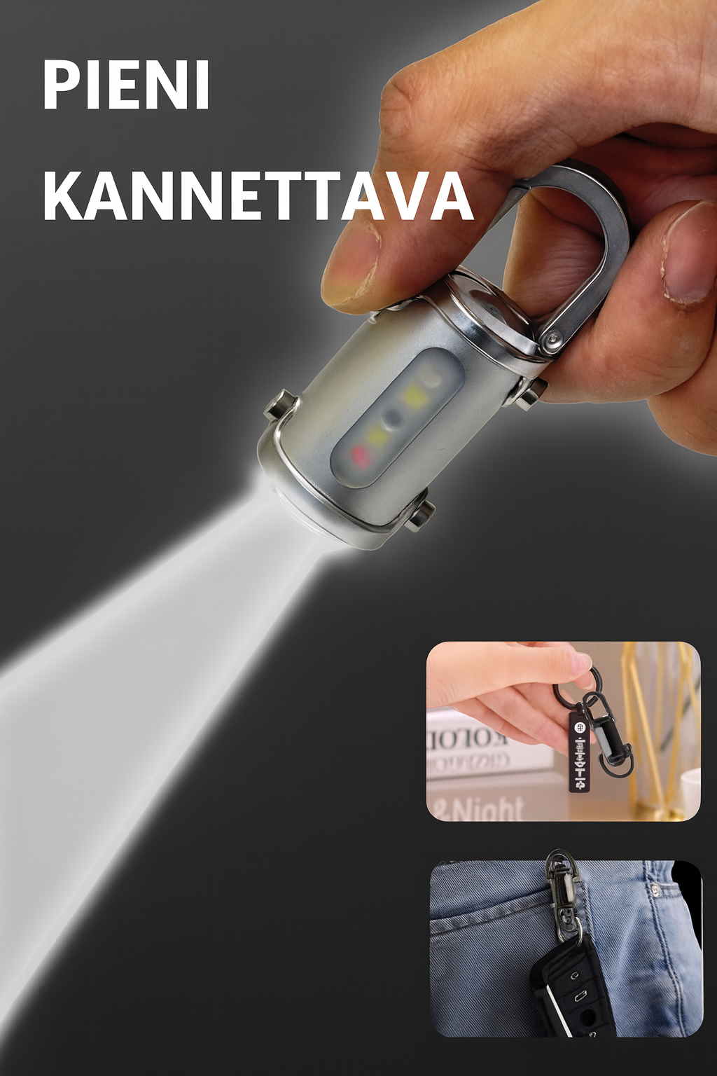 1200LM Mini Avaimenperälamppu – Erittäin kirkas ja vedenpitävä