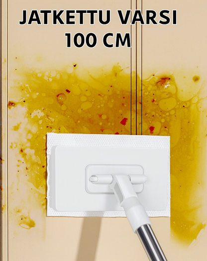 Kertakäyttöinen pölymoppi, jossa 4 uudelleenkäytettävää liinaa