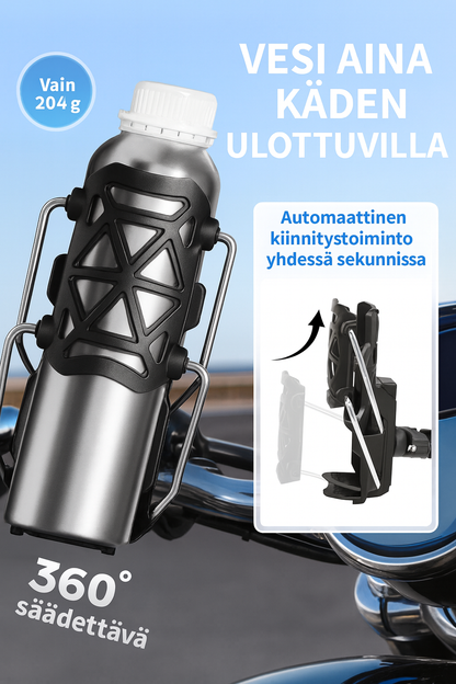 Yleiskäyttöinen pulloteline – polkupyörä ja moottoripyörä