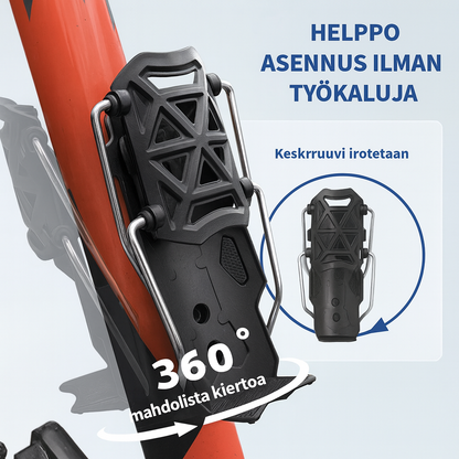 Yleiskäyttöinen pulloteline – polkupyörä ja moottoripyörä