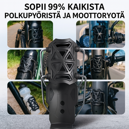 Yleiskäyttöinen pulloteline – polkupyörä ja moottoripyörä