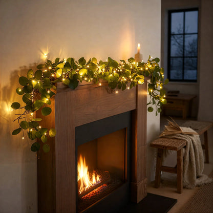 Tunnelmallinen oliivipuunoksavalosarja (langaton)