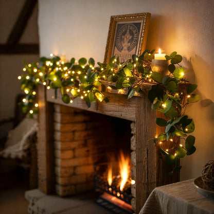 Tunnelmallinen oliivipuunoksavalosarja (langaton)