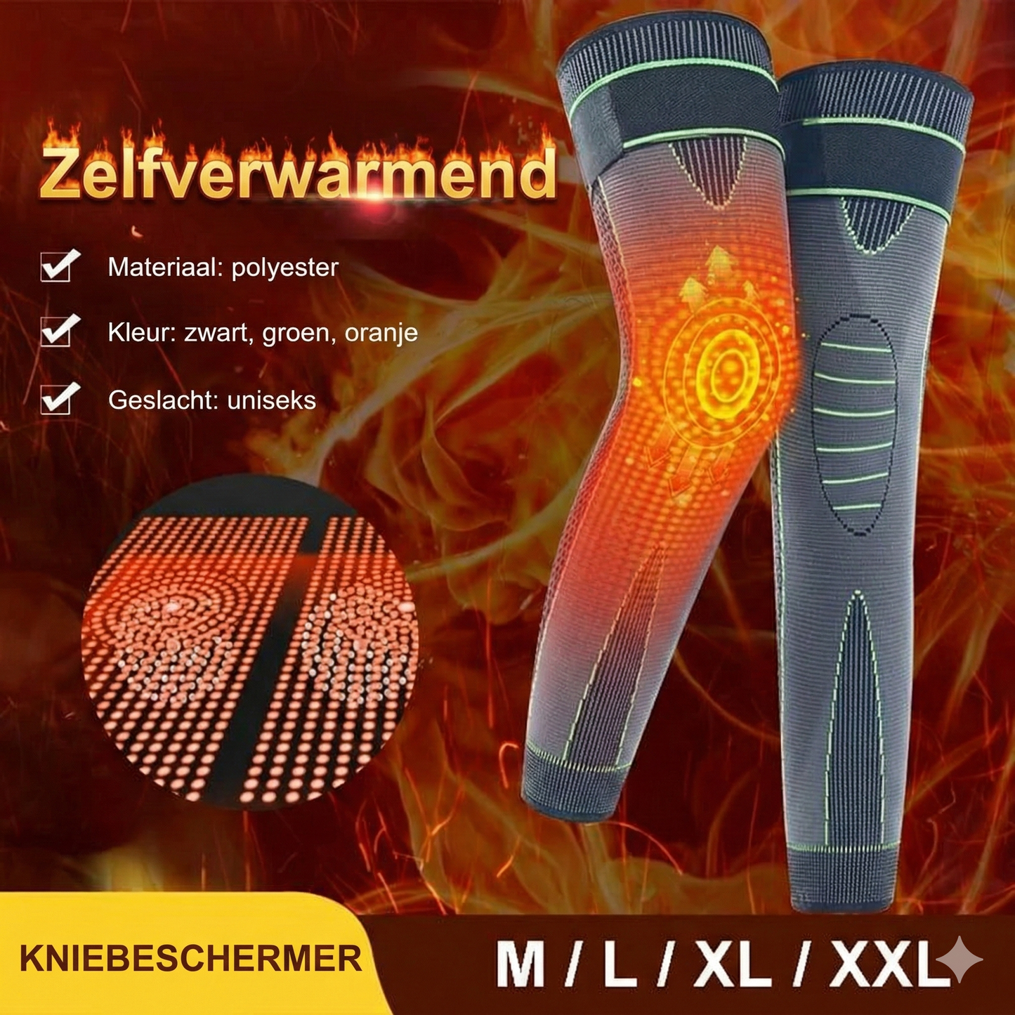 Zelfverwarmende Kniebrace (Set van 2)