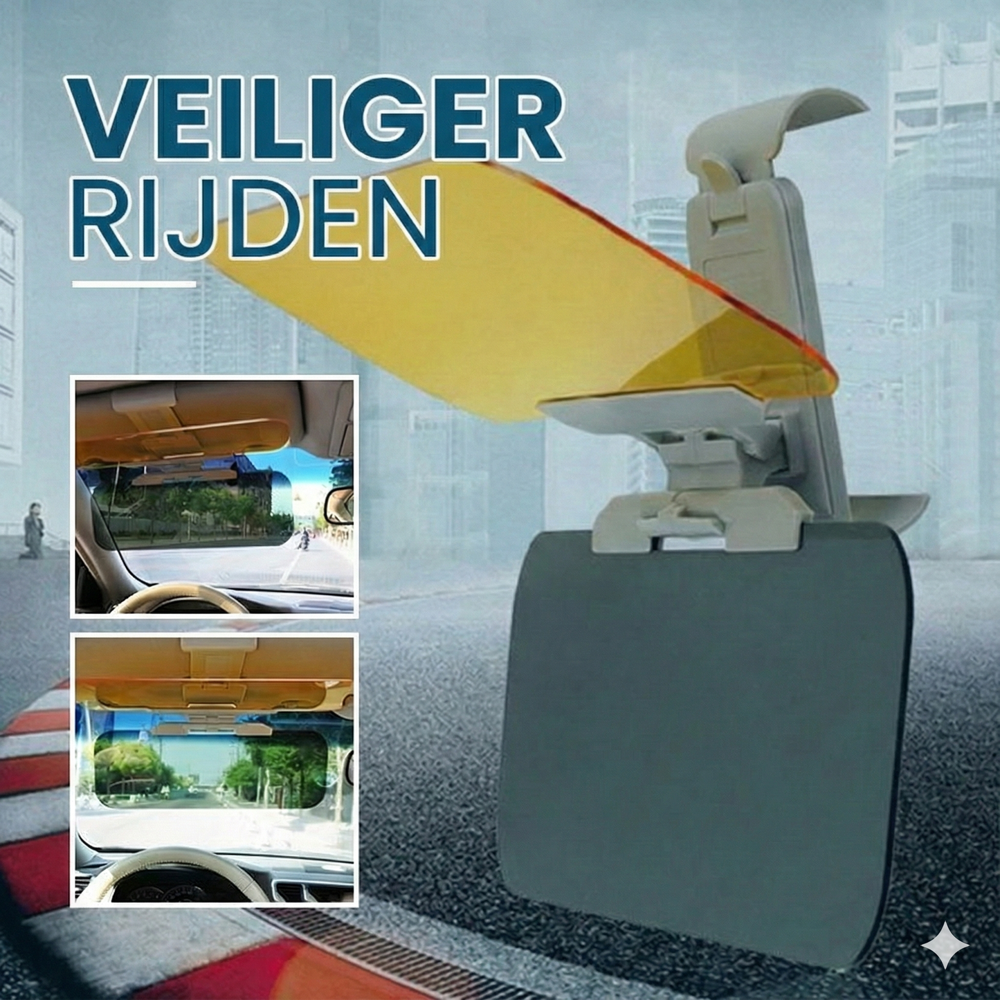 Auto Zonneklep Verlenger 2-in-1 - Dag & Nacht Vizier