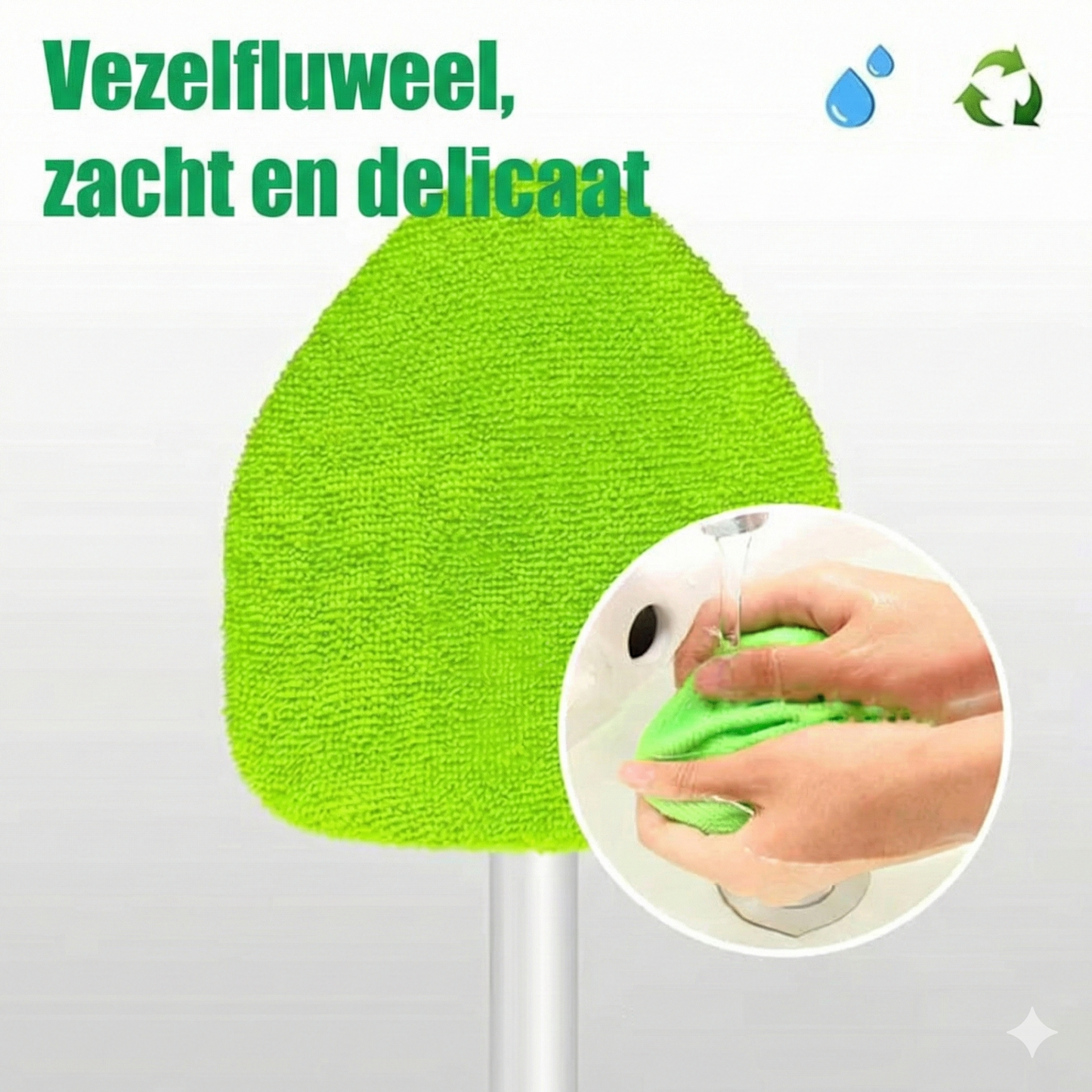 Telescopische Raamwisser Set -Uitschuifbare Steel met Inwasser & Trekker