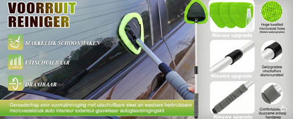 Telescopische Raamwisser Set -Uitschuifbare Steel met Inwasser & Trekker
