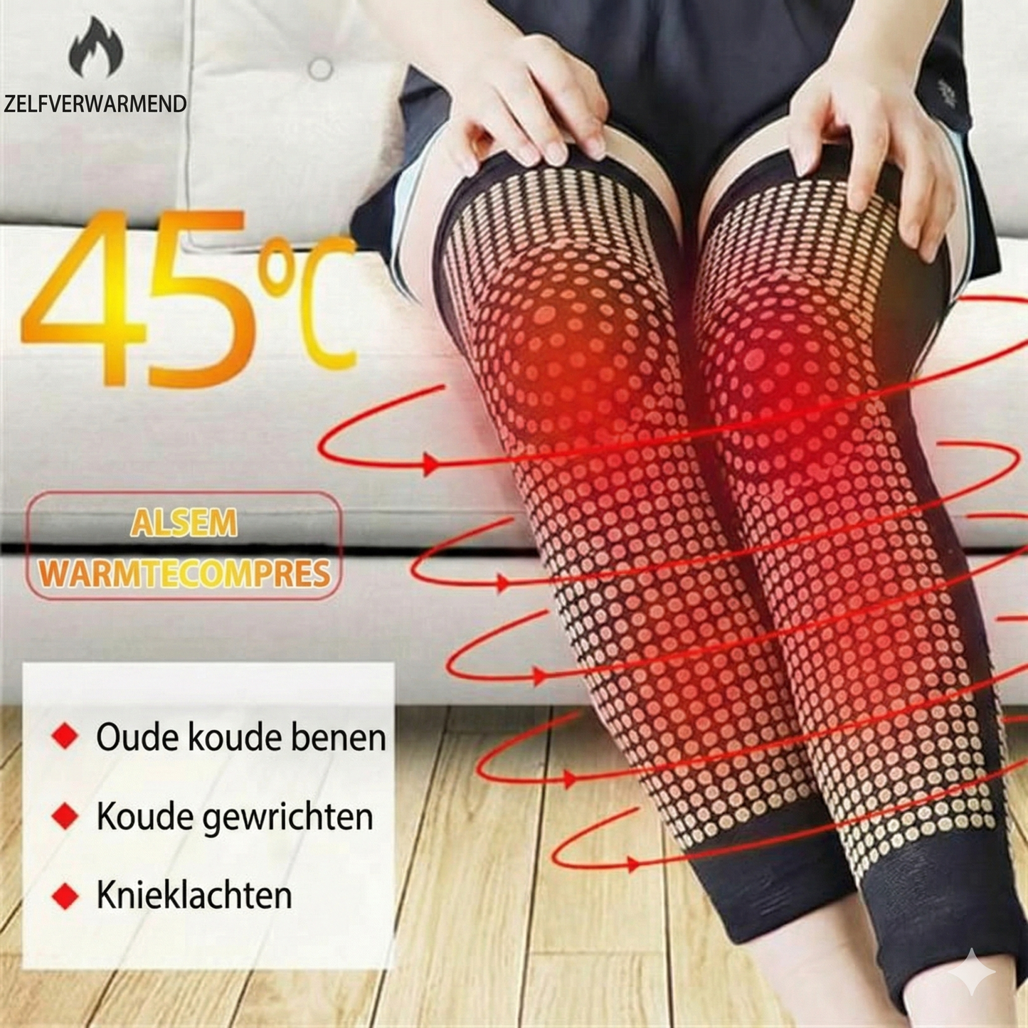 Zelfverwarmende Kniebrace (Set van 2)