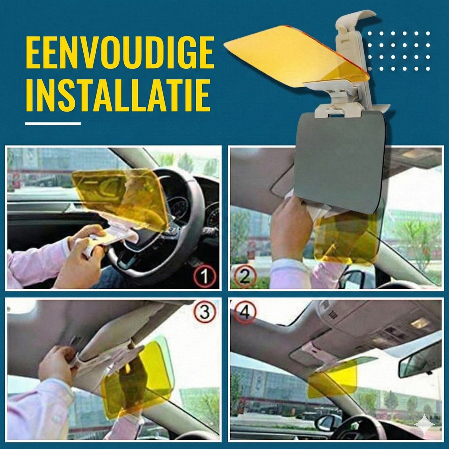 Auto Zonneklep Verlenger 2-in-1 - Dag & Nacht Vizier