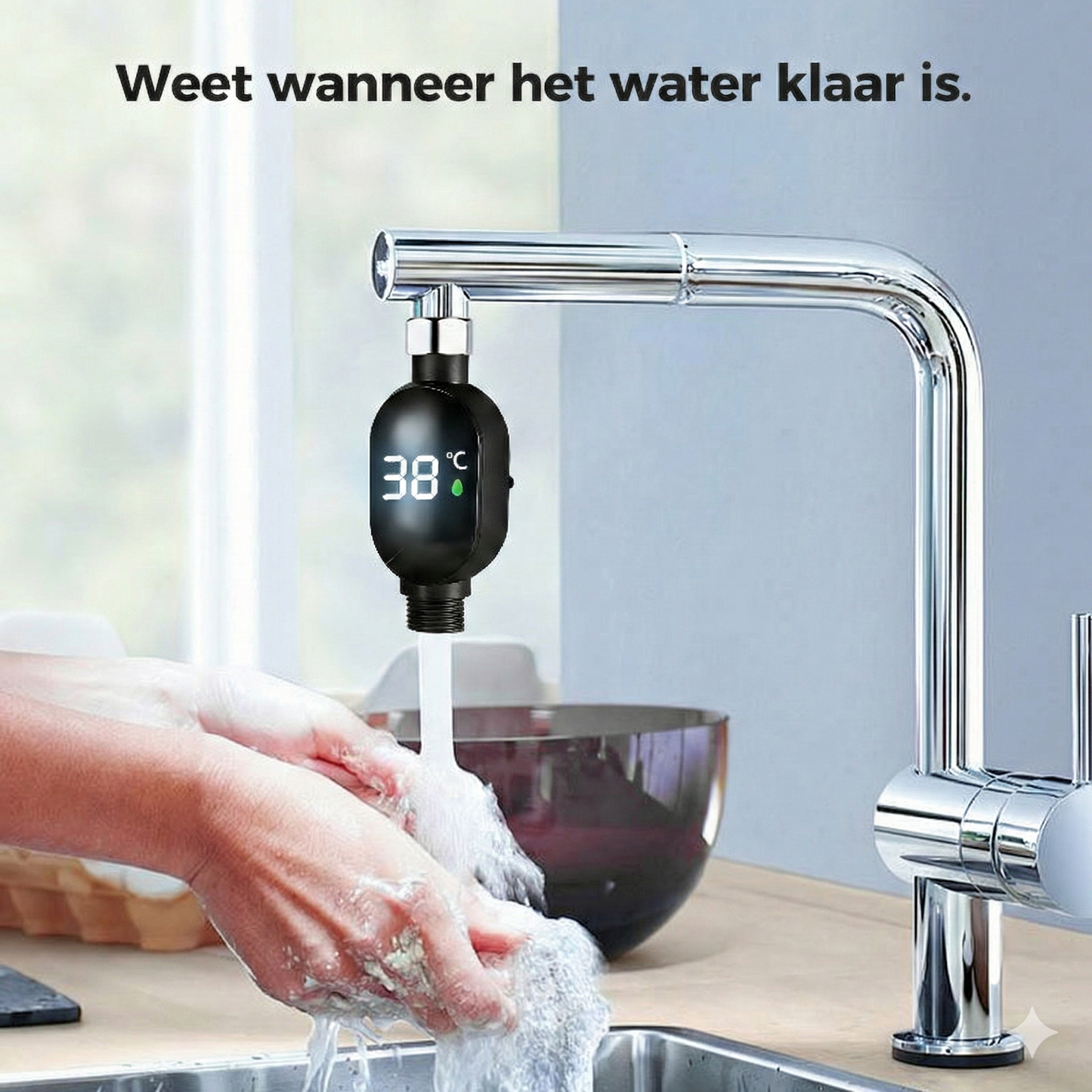 Digitale Douchethermometer - LED Waterthermometer Zonder Batterijen (Veilig voor Baby & Kind)