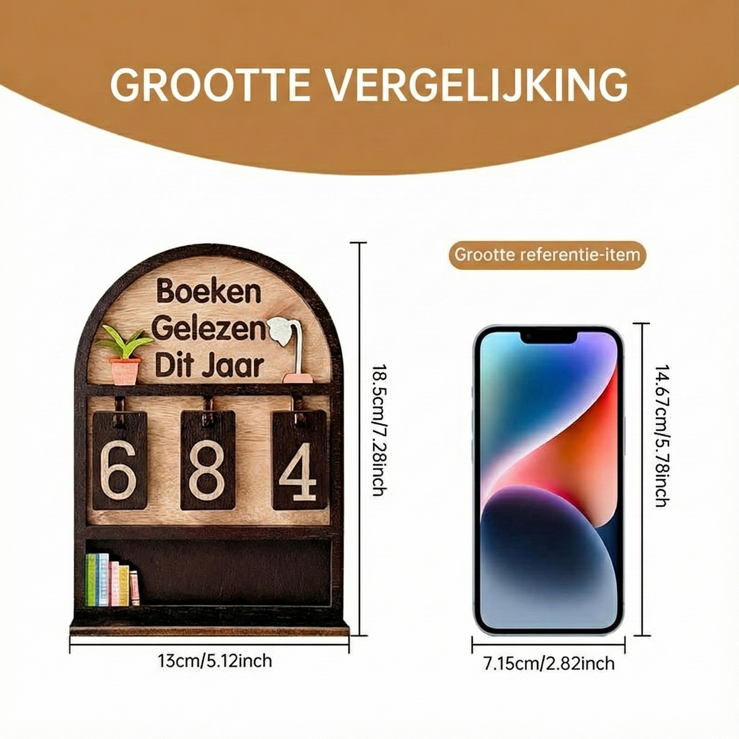 Houten Boekenteller & Leestracker - Voor Reading Challenge (Tot 999).