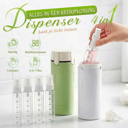 4-in-1 Reisflesjes Set voor Handbagage - Lekvrije Siliconen Reisflessen