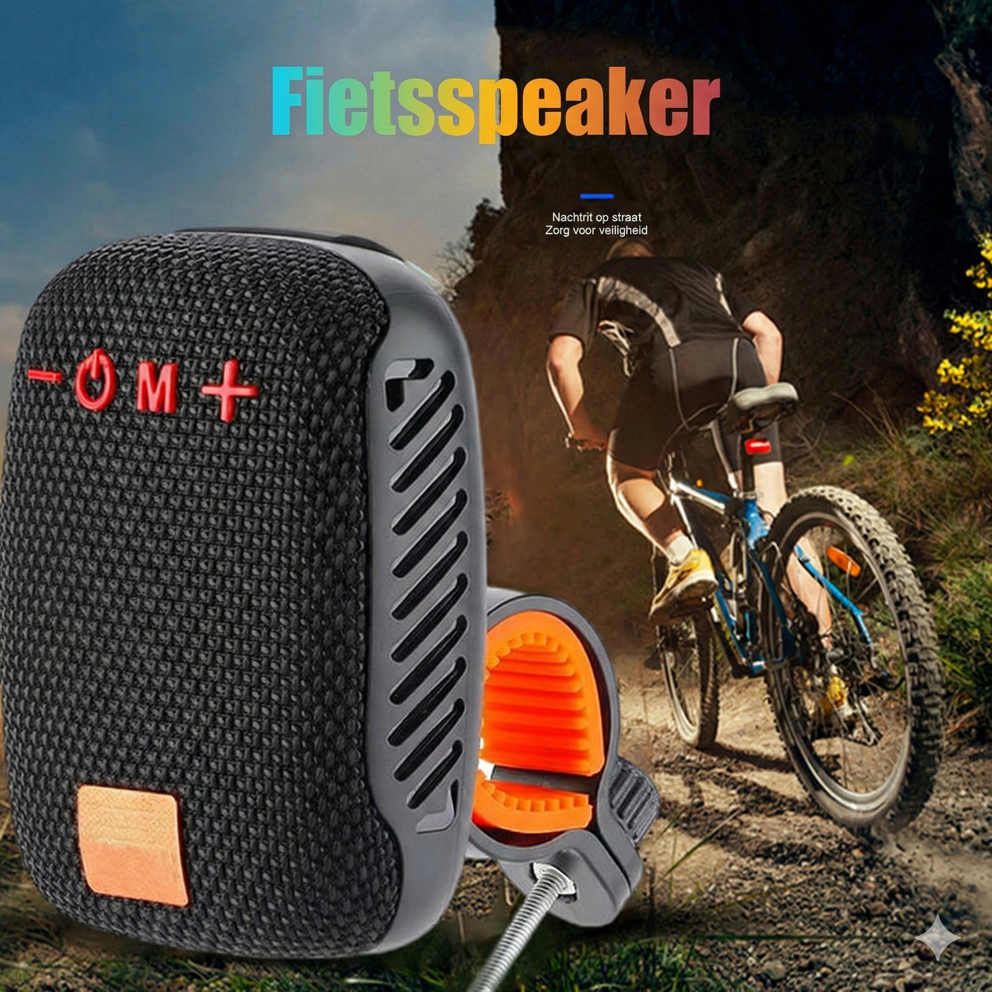 Bluetooth Speaker voor Fiets - Waterdichte Fietsspeaker met Stevige Houder (Schokbestendig & Handsfree)
