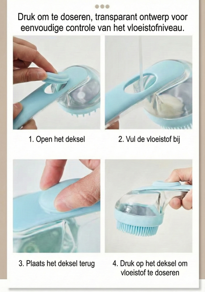 Honden Wasborstel met Shampoo Dispenser