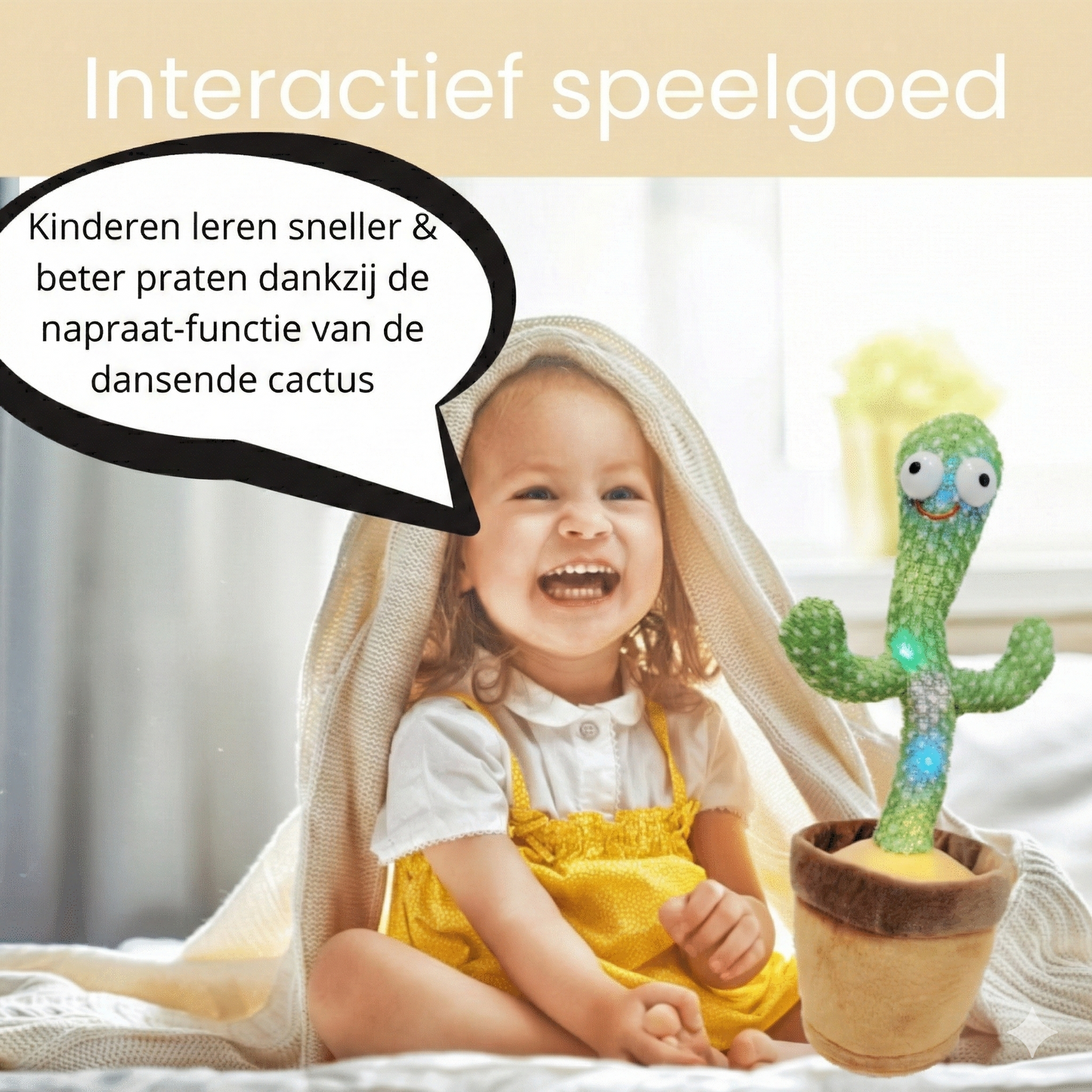 Dansende en Pratende Cactus - Interactief Baby Speelgoed dat je Napraat (Met Muziek & LED Licht)