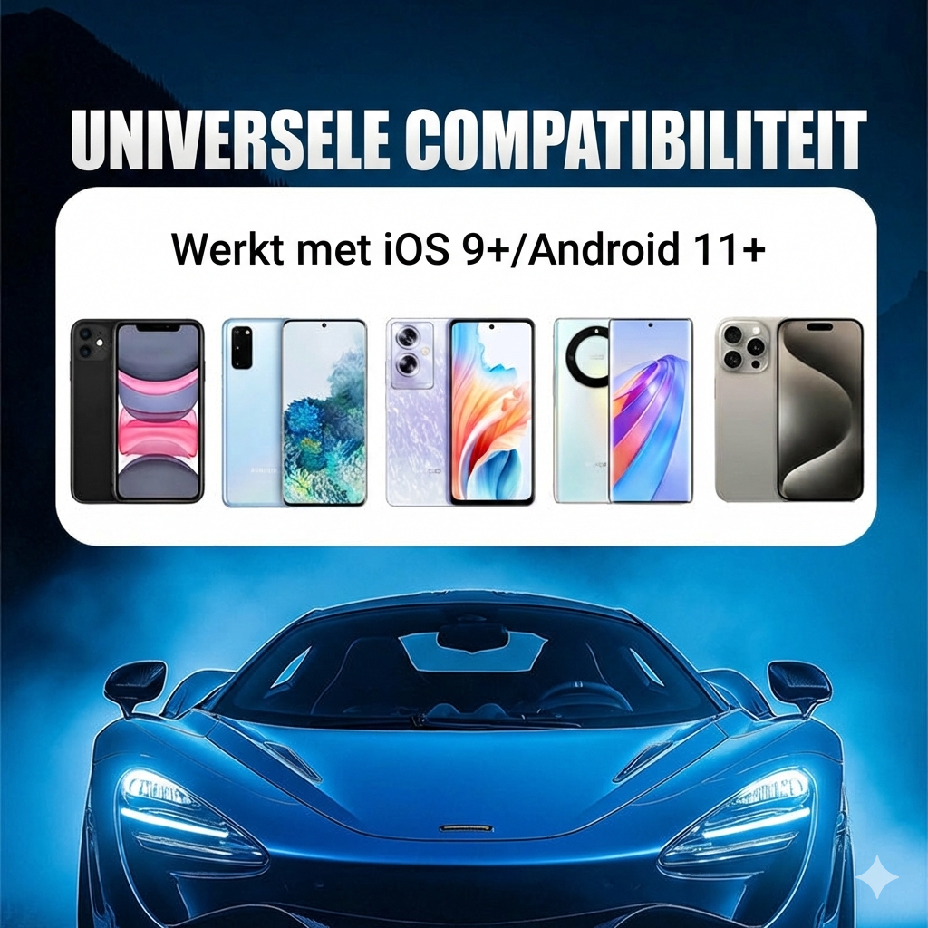 2-in-1 Draadloze Adapter voor iPhone & Android Auto