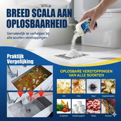 Krachtige Afvoerontstopper - Vloeibaar Ontstoppingsmiddel voor Keuken, Douche & Toilet (Lost Haren & Vet op)
