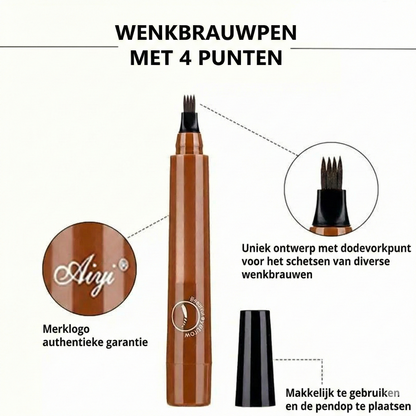Microblading Eyebrow Pen - Waterproof Wenkbrauwpotlood met Micro-Vork Tip - Natuurlijk Effect