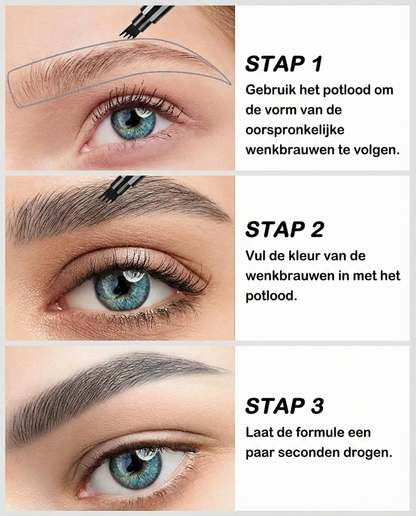 Microblading Eyebrow Pen - Waterproof Wenkbrauwpotlood met Micro-Vork Tip - Natuurlijk Effect