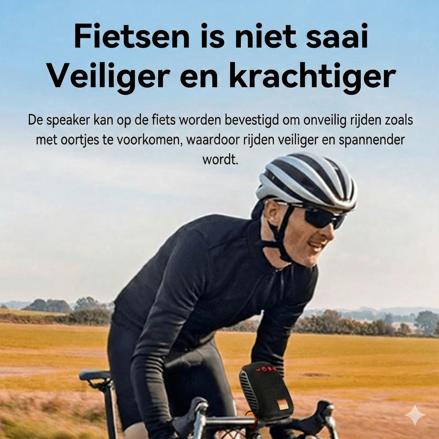 Bluetooth Speaker voor Fiets - Waterdichte Fietsspeaker met Stevige Houder (Schokbestendig & Handsfree)