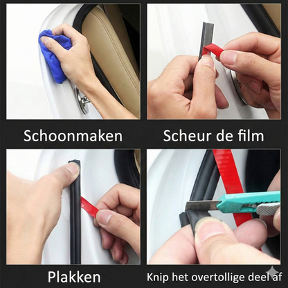 Universeel Portierrubber Auto (5 Meter) - Zelfklevende Tochtstrip Tegen Windruis (B-Vorm)