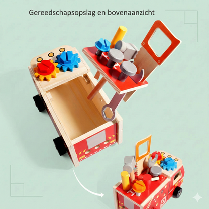 Houten Brandweerwagen Bouwpakket - Constructie Speelgoed met Gereedschap (Educatief & Duurzaam).