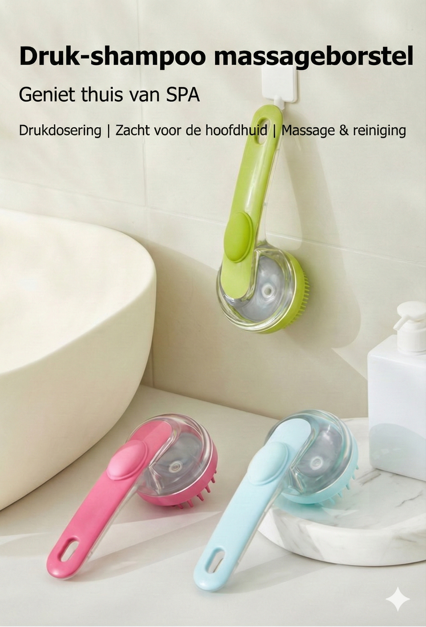 Honden Wasborstel met Shampoo Dispenser