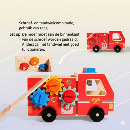Houten Brandweerwagen Bouwpakket - Constructie Speelgoed met Gereedschap (Educatief & Duurzaam).