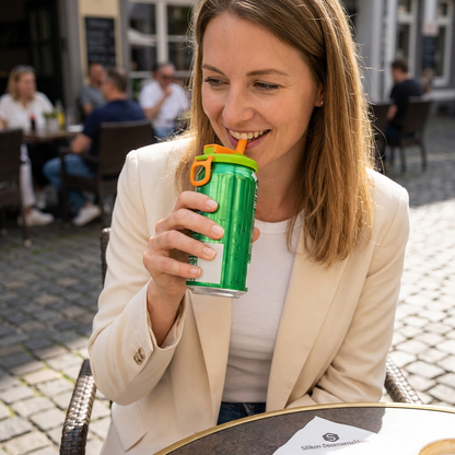 2-in-1 herbruikbare siliconen rietjesdop – Lekvrij, draagbaar drinkdeksel (set van 2)