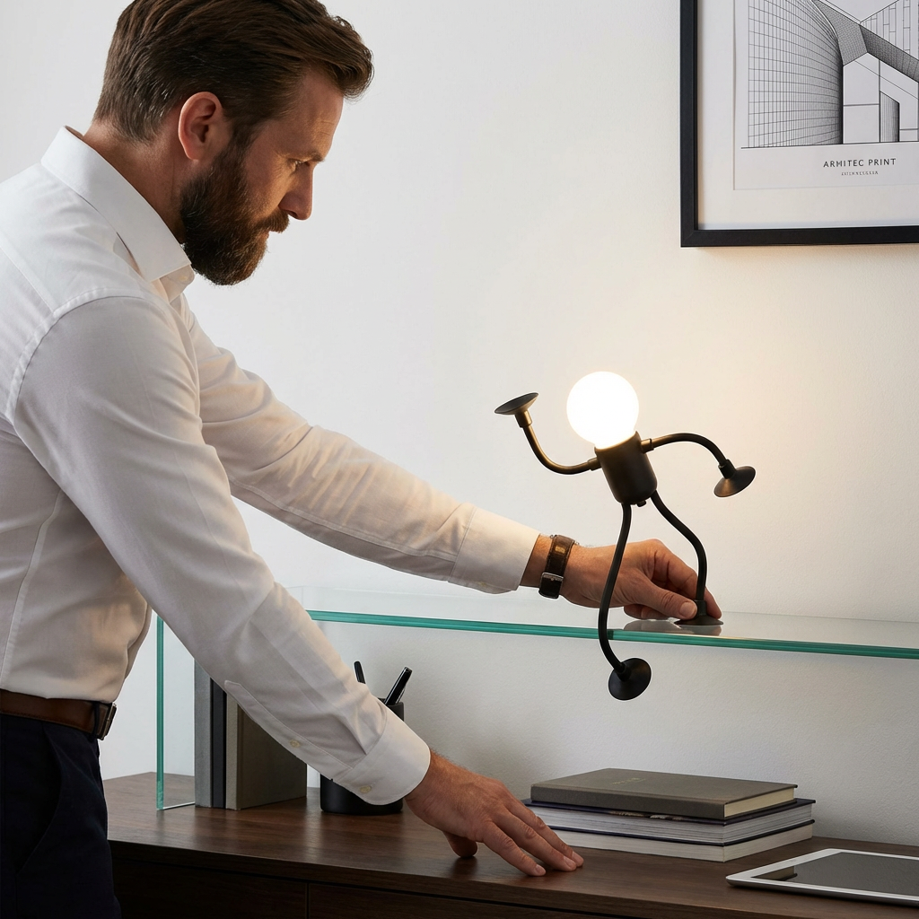 LED-lamp met zuignap — leuk ontwerp, inclusief verwisselbare zuignappen, kan worden gebruikt als decoratie.