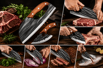 🔪Premium Vleesmessenset (Set van 2) – Ultieme Scherpte voor BBQ, Grillen en Koken