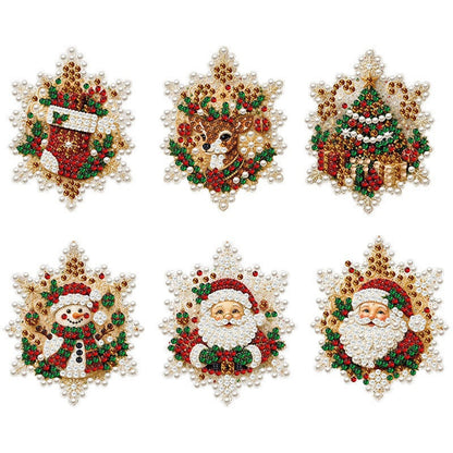 6-delige DIY diamond painting set voor kerstversiering en decoratie