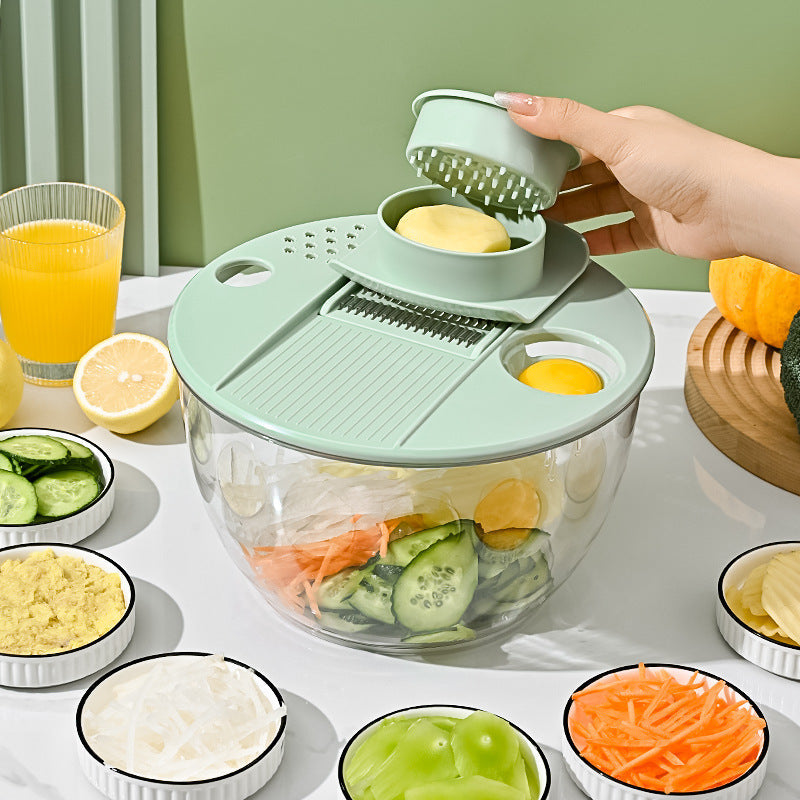 9-in-1 handmatige groente- en saladesnijder met rotatiefunctie