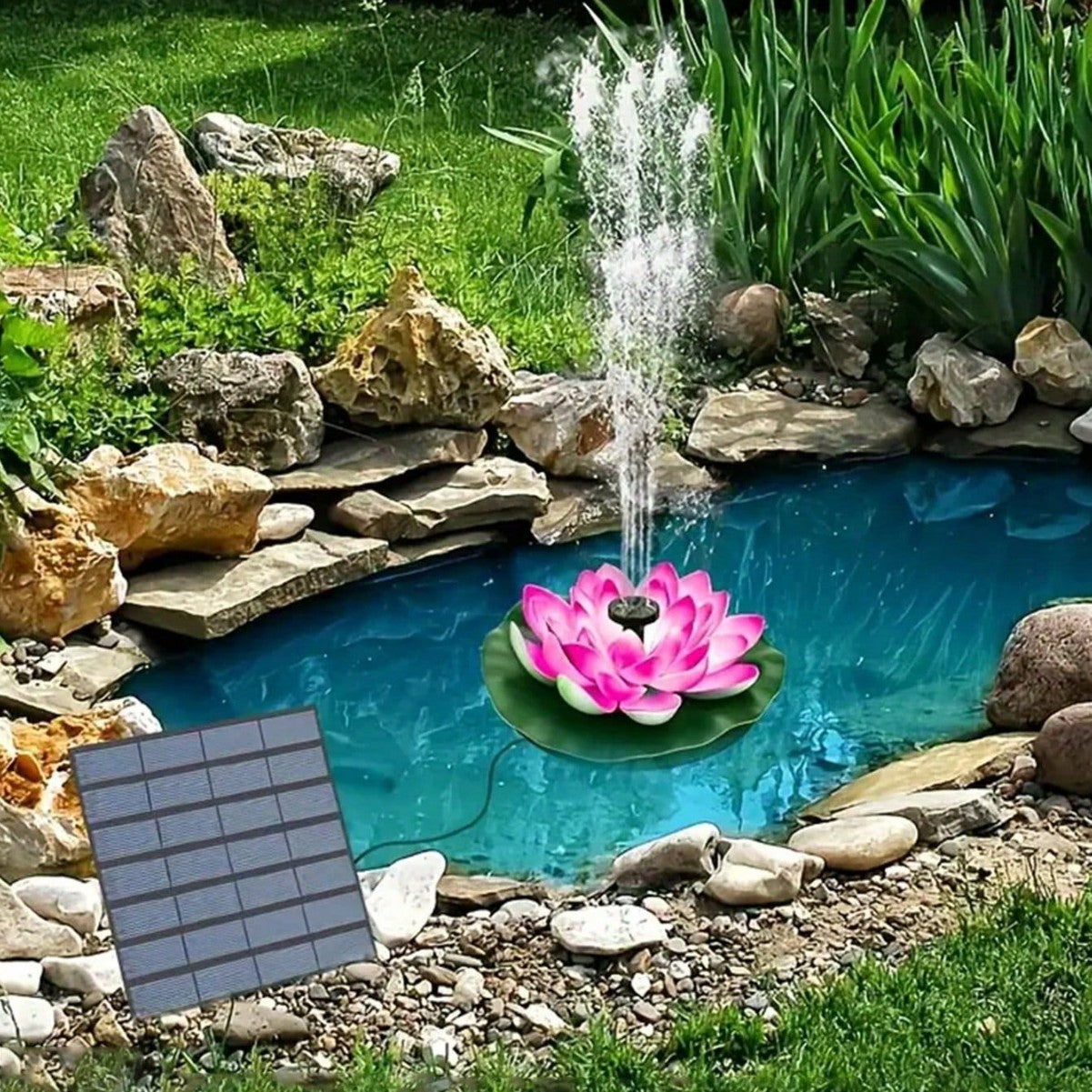Solar Lotus Fontein – Drijvende Tuinfontein voor Zwembaden en Vijvers