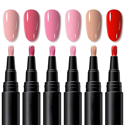 SalonPen – 3-in-1 Nagellak Pen (met UV-lamp) – Set van 6