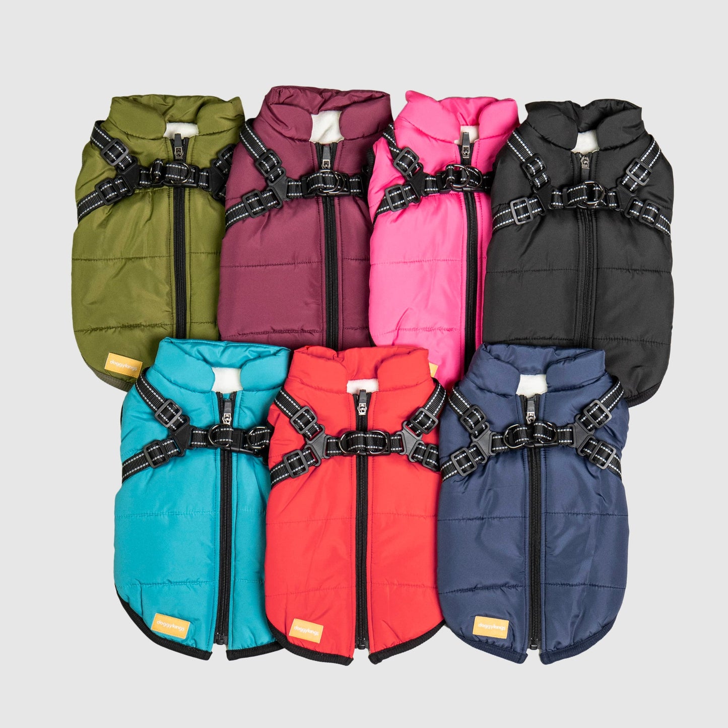DoggyKings™ Hondenjas met Tuigje - Waterdicht & Warm (3-in-1 Design)