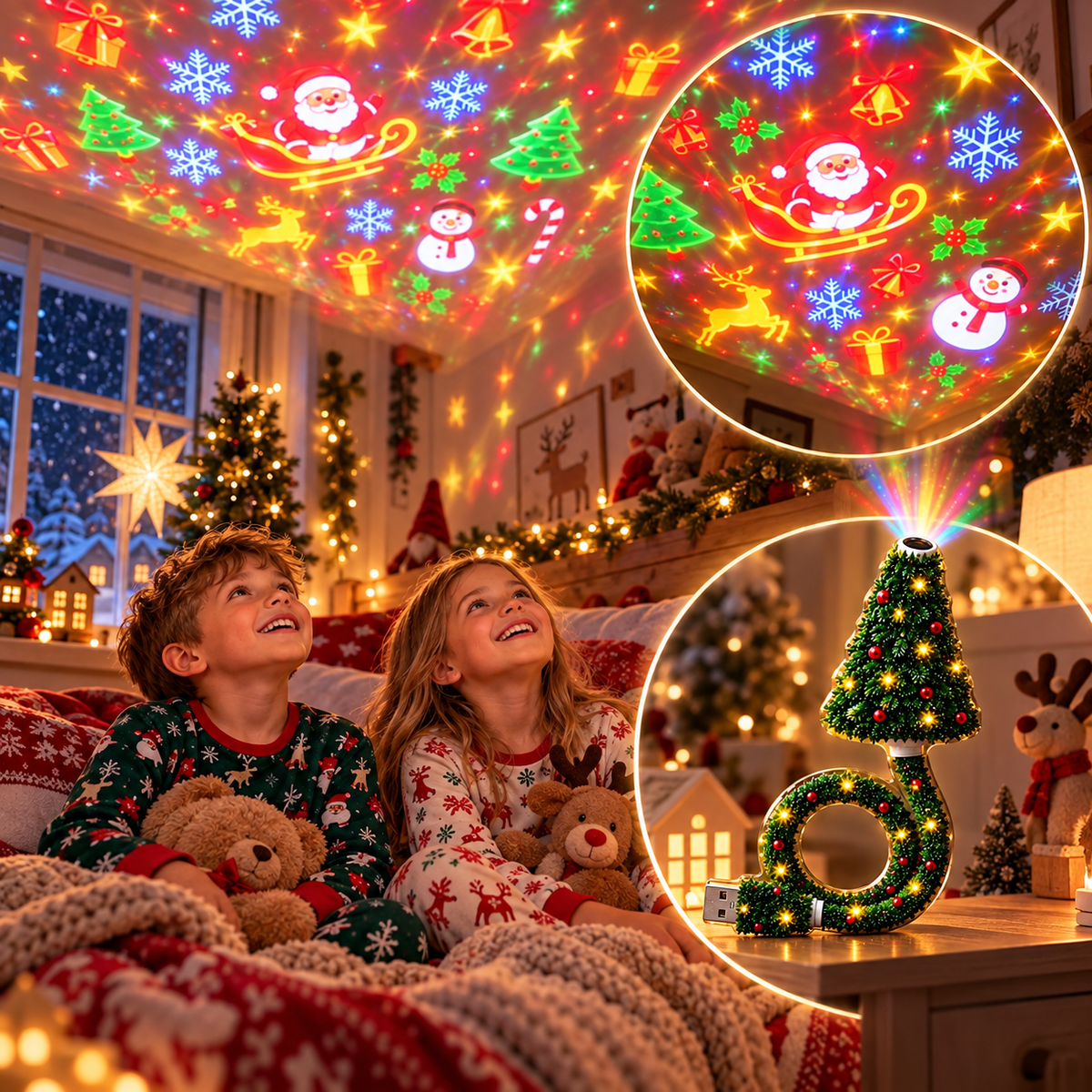 HD USB Kerstprojector – Creëer een magische kerstsfeer in een oogwenk