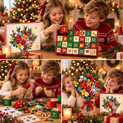 "Bloom & Build" adventskalender – Bouw je eigen magische kerstboeket