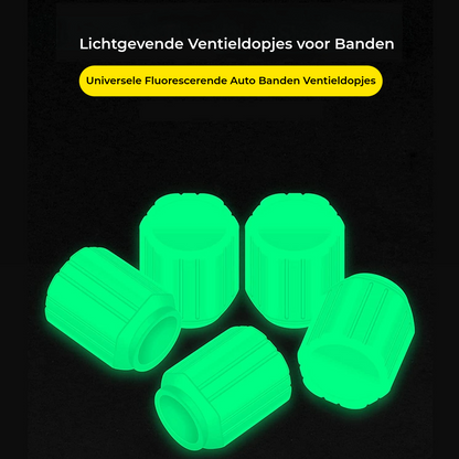 Glow in the Dark Ventieldopjes - Lichtgevend - Voor Fiets, Auto & Motor