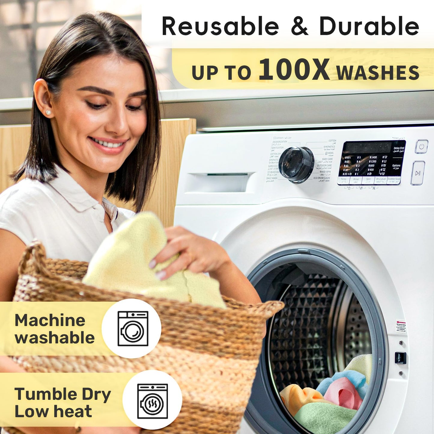 Uudelleenkäytettävä mikrokuituinen talouspaperi