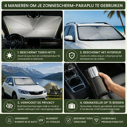 Opvouwbaar zonnescherm voor de voorruit – Effectieve UV-bescherming, biedt schaduw voor uw auto 🚗☂️