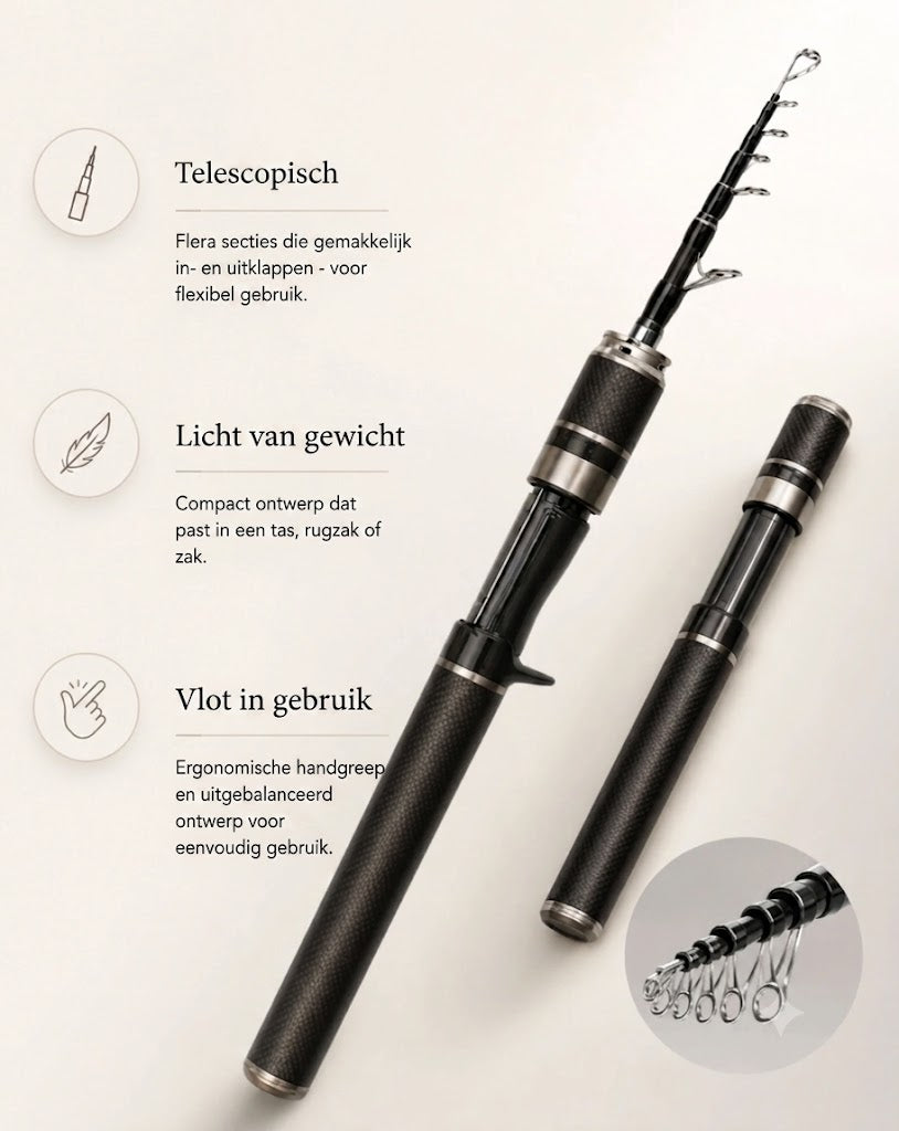 Koolstofvezel Pocket Hengel: Telescopische Vishengel