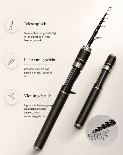 Koolstofvezel Pocket Hengel: Telescopische Vishengel