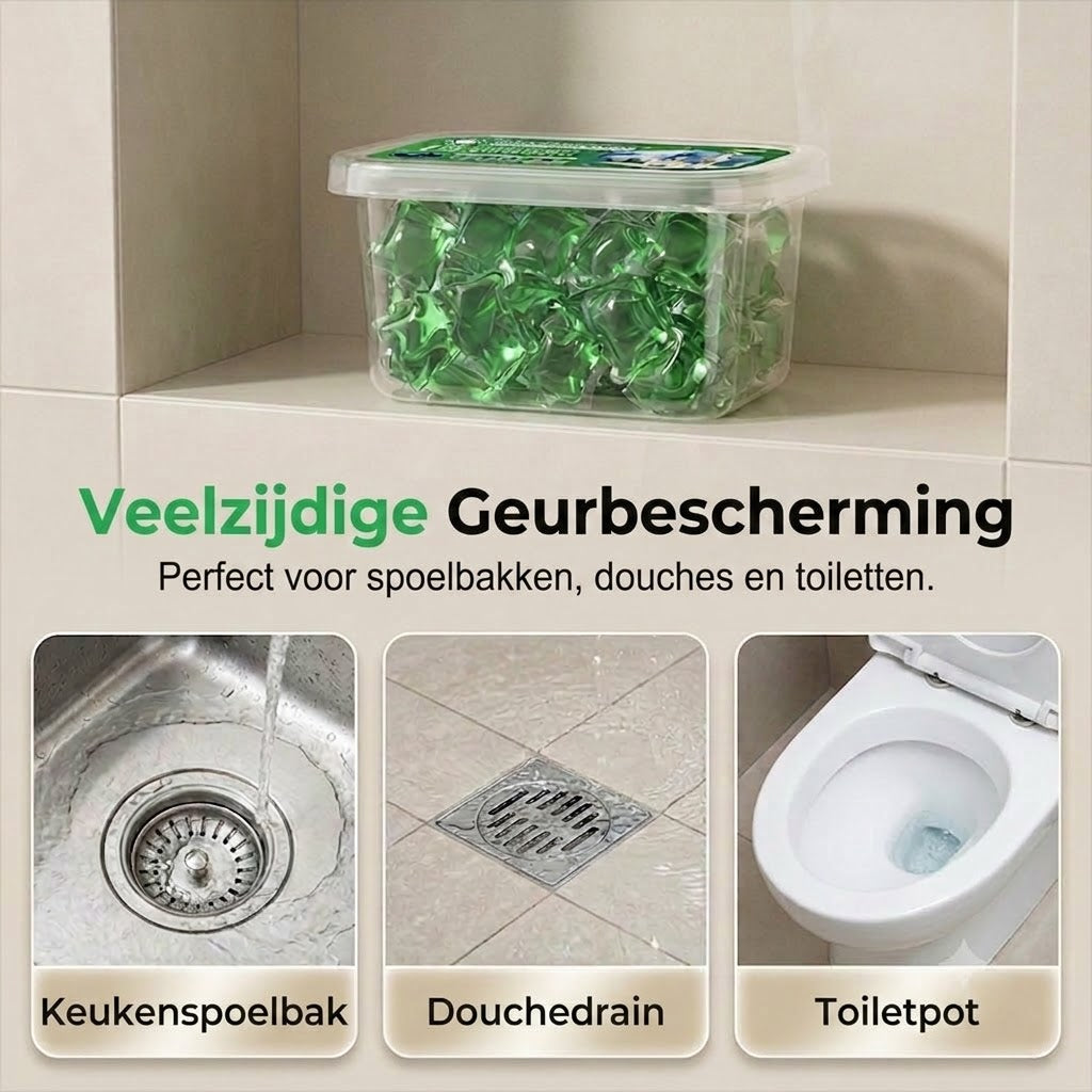 Afvoerontstopper en geurverdrijver tabletten