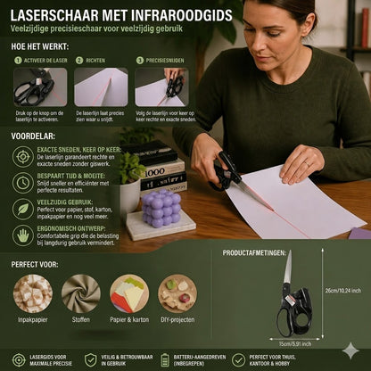 Infrarood Geleide Schaar – Nauwkeurige Uitlijning voor Naaiwerk en Knutselen