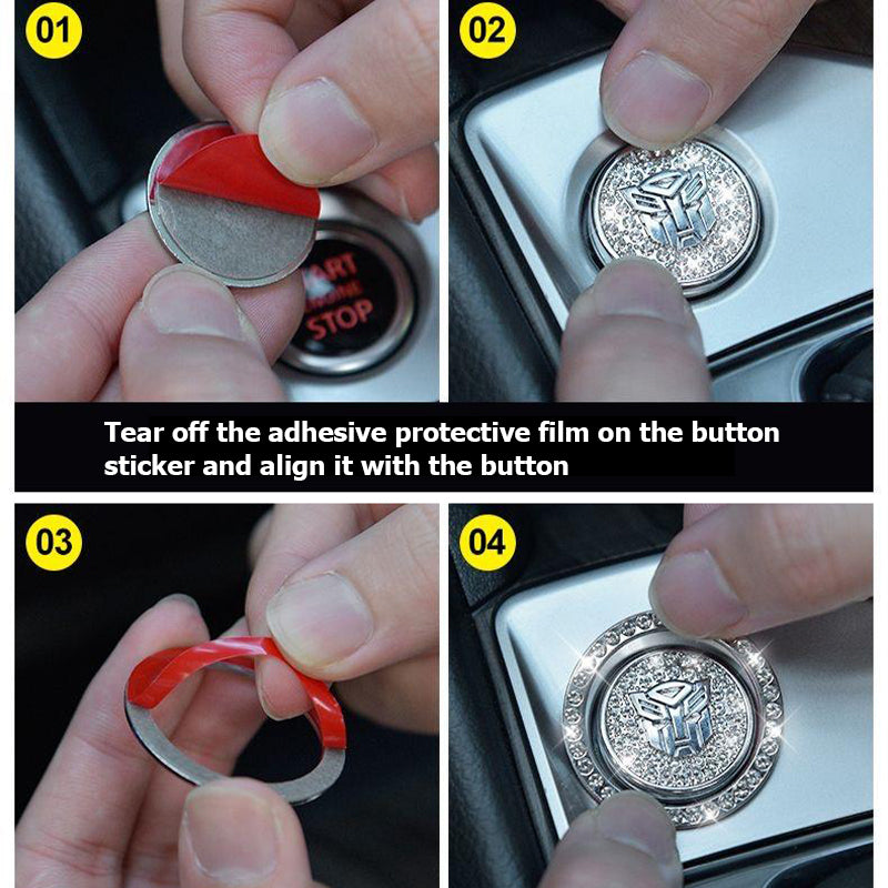 Elegante sierring voor de startknop van de auto